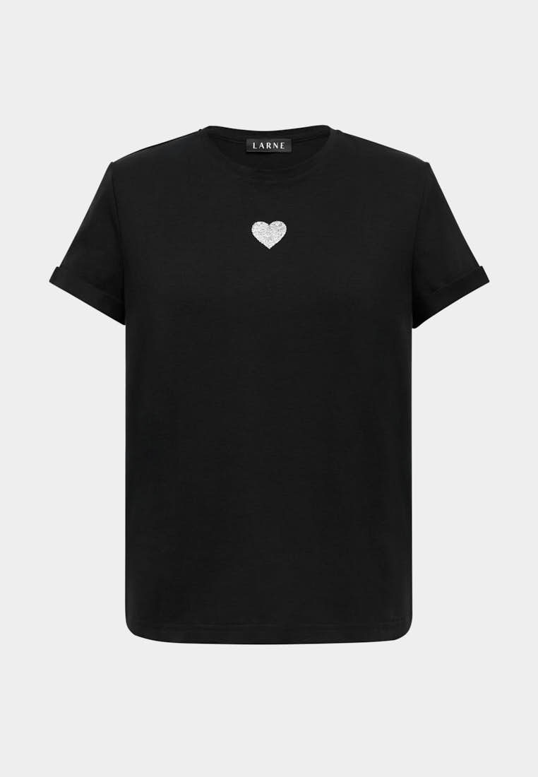 Футболка с мерцающим сердцем