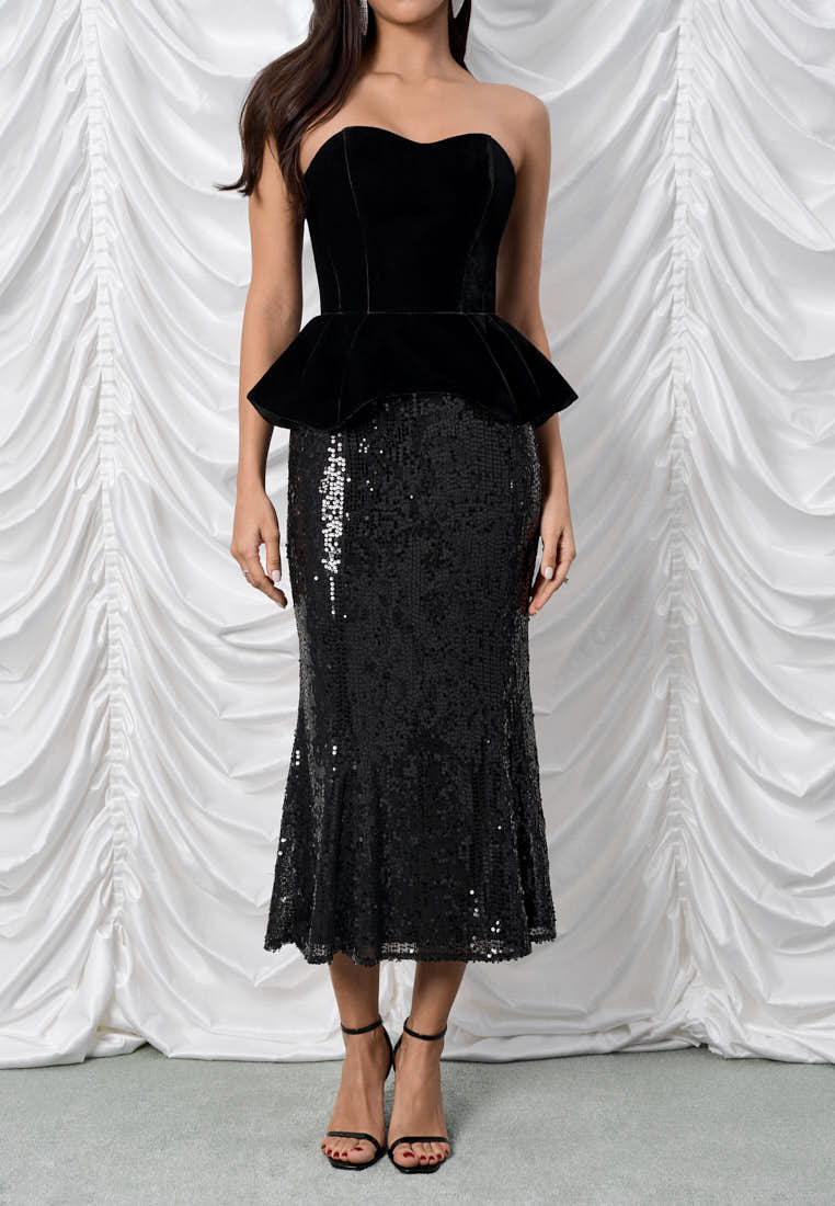 Силуэтная юбка с пайетками