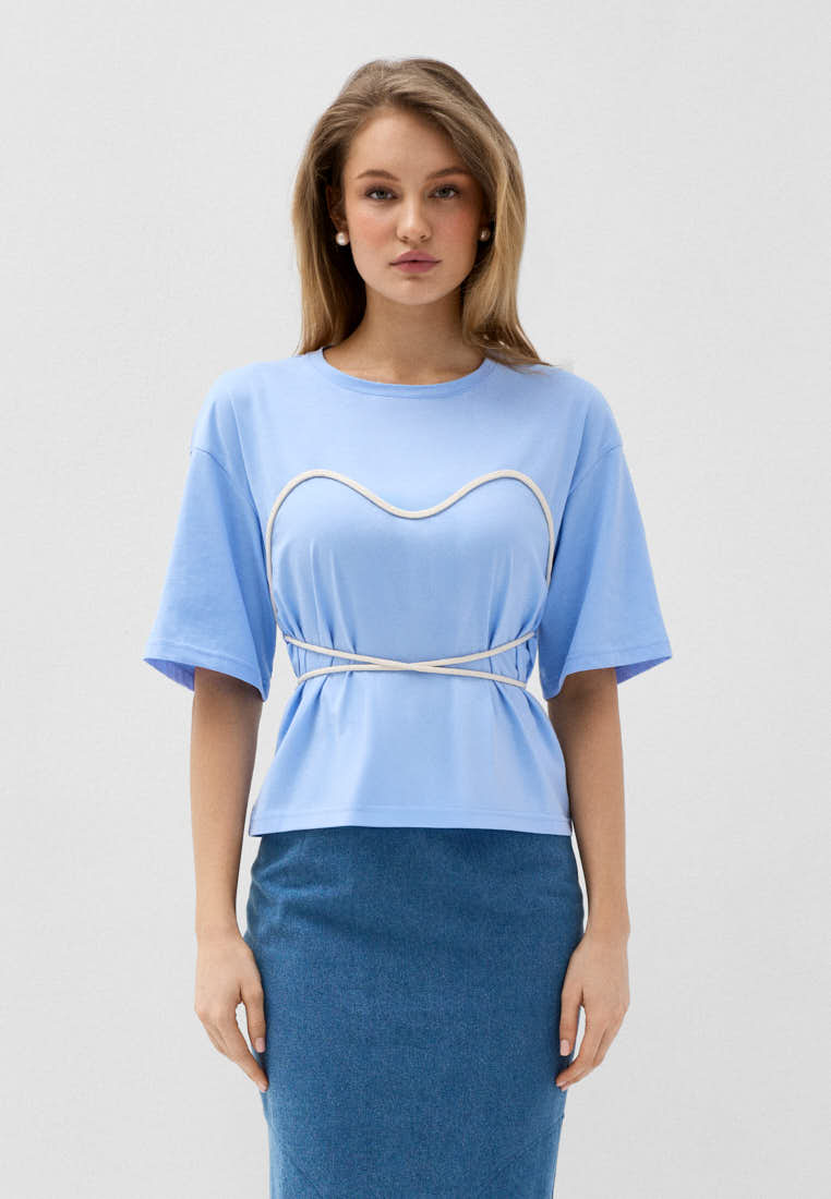 Футболка с фактурным шнуром