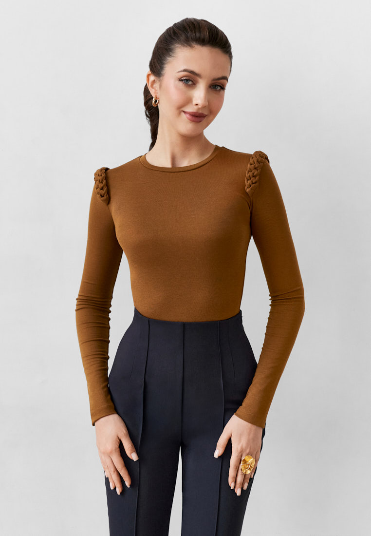 Джемпер с косами из мягкого трикотажа