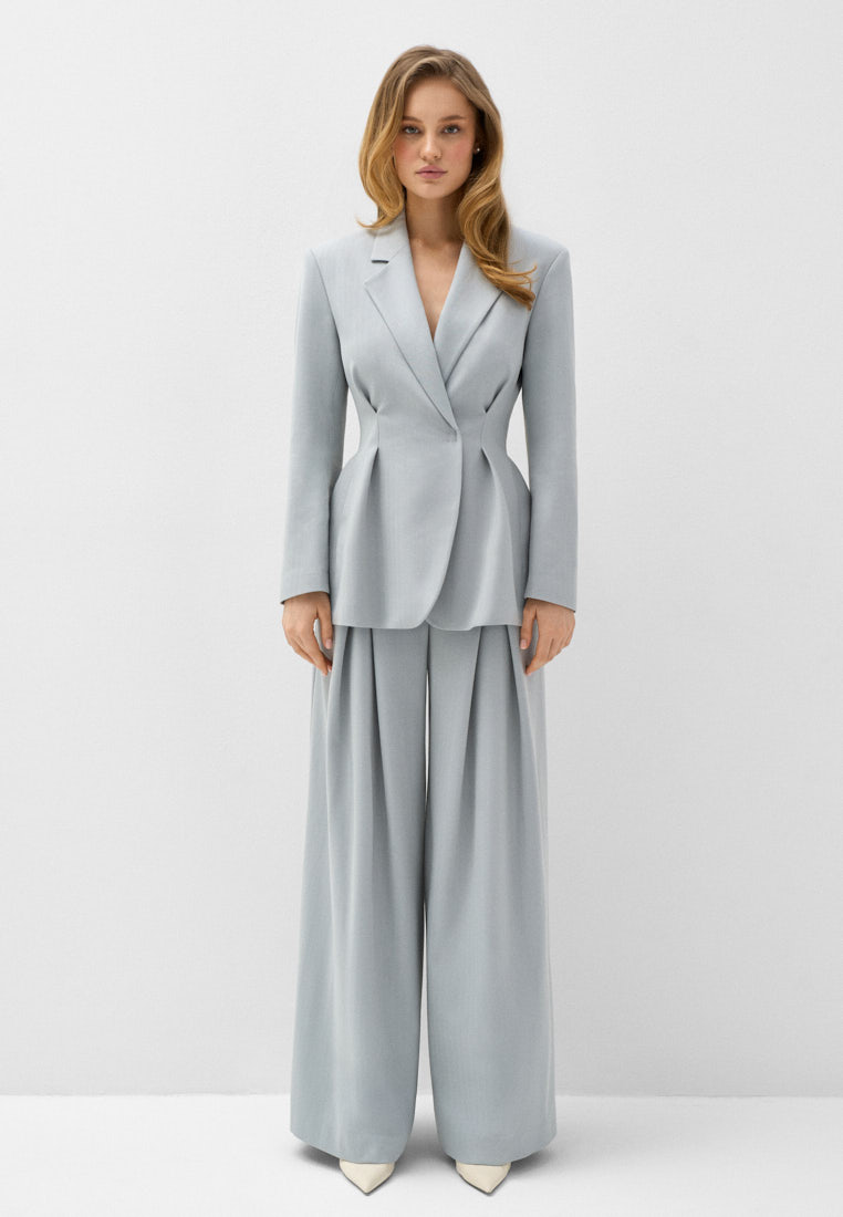 Жакет с жаккардовым рисунком елочка