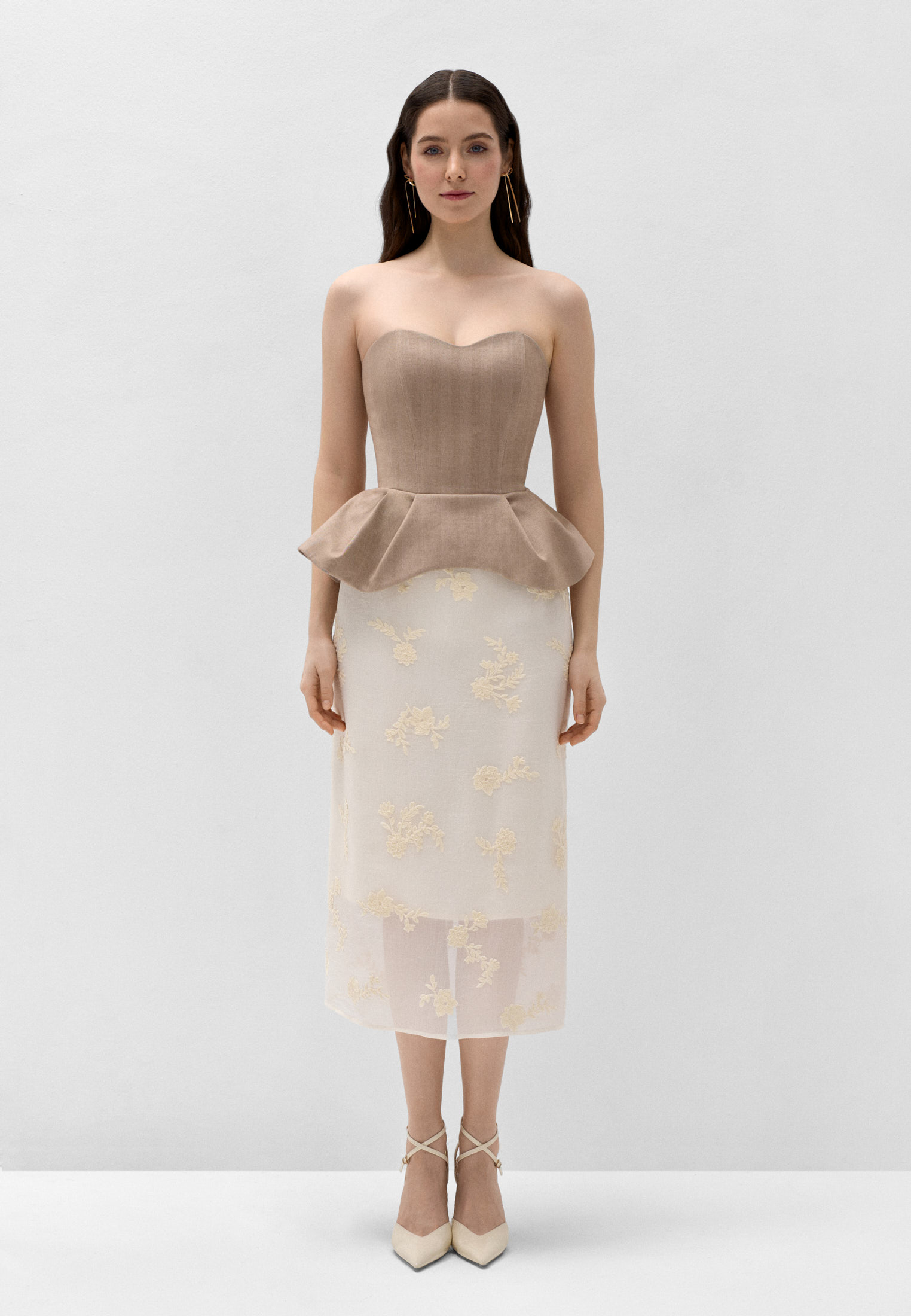 Юбка из органзы с вышивкой