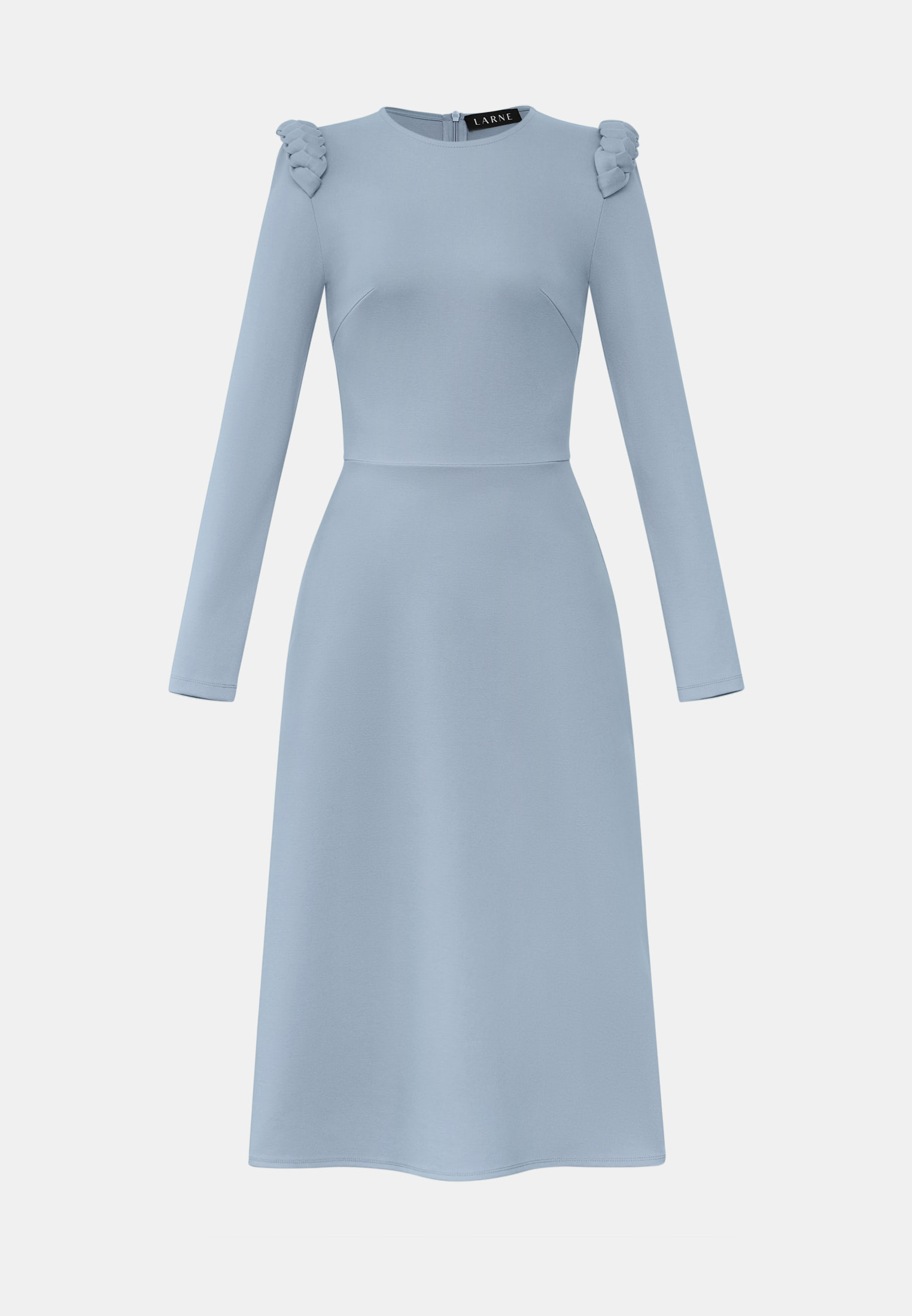 Платье из плотного трикотажа с косами