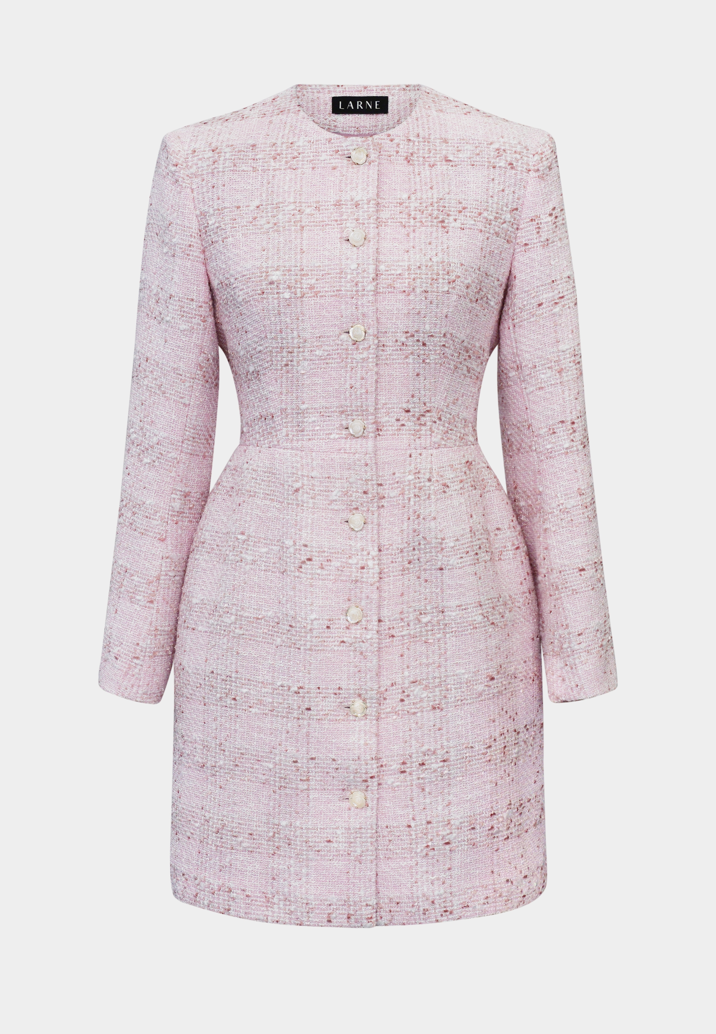 Платье-жакет из твида с акцентными пуговицами