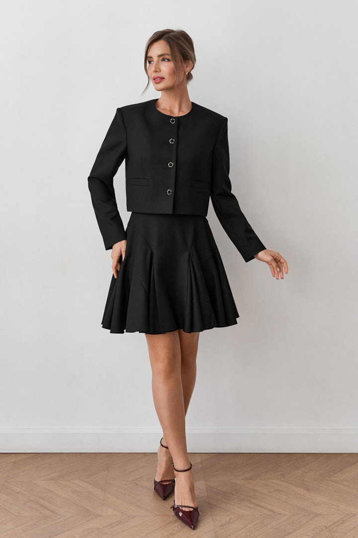 Жакет укороченный из шерсти