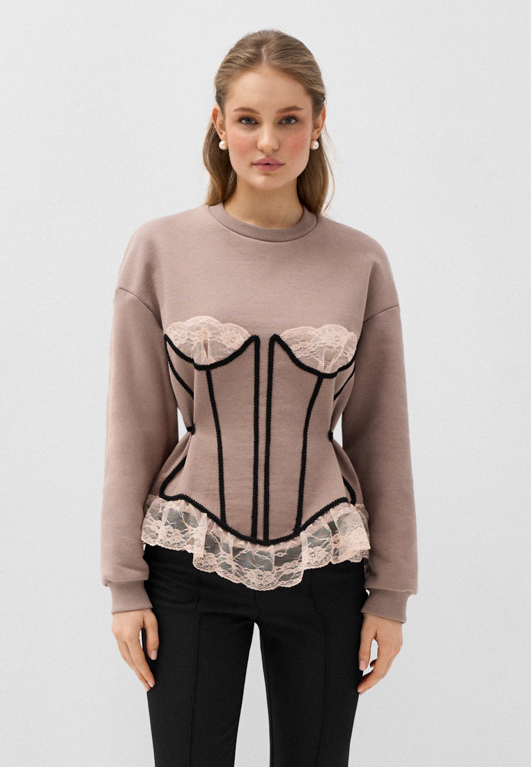 Свитшот из premium футера с декором