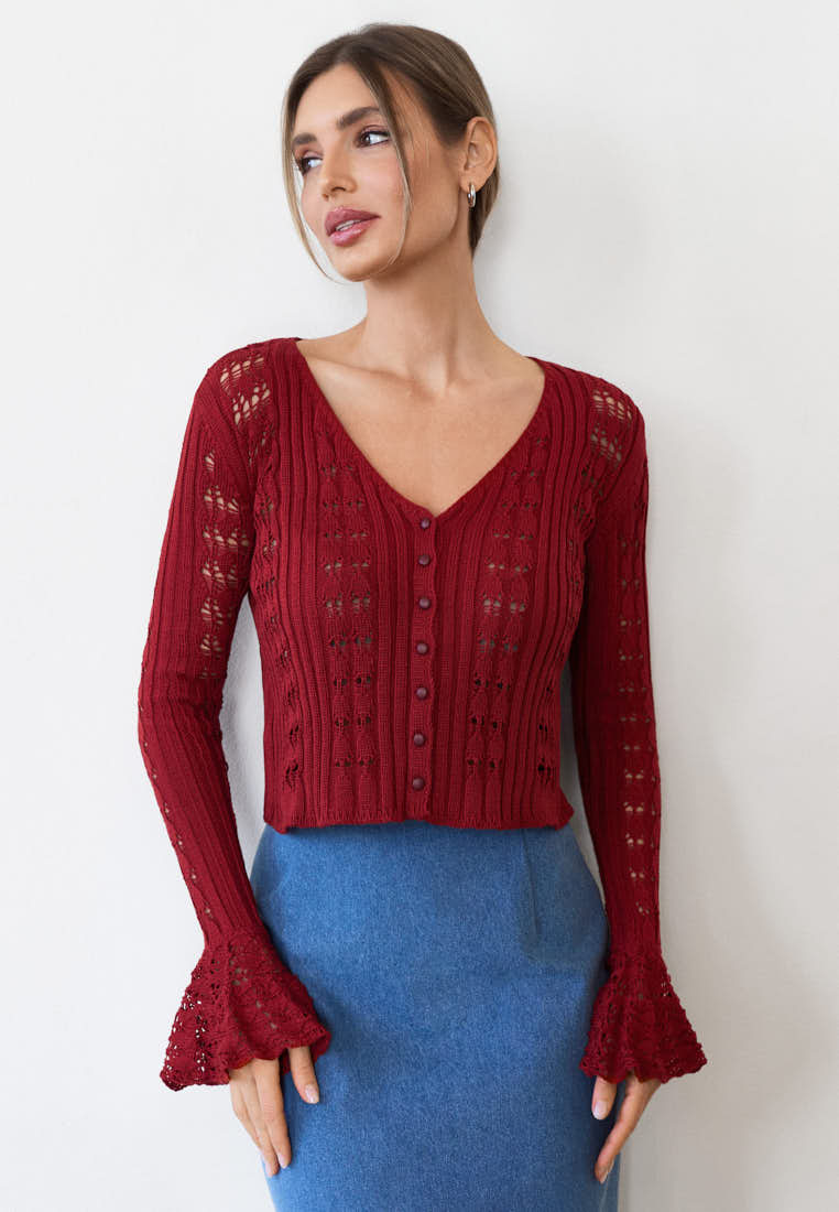 Кардиган крупной вязки из хлопка