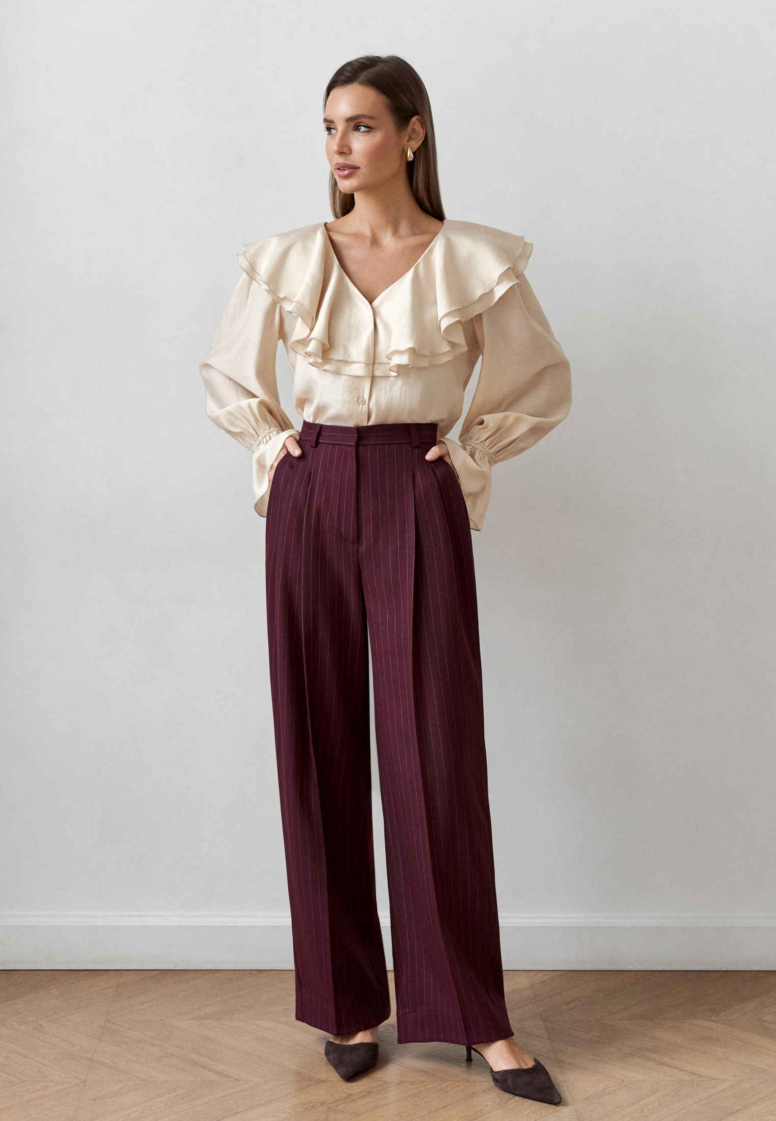 Брюки баллоны в полоску