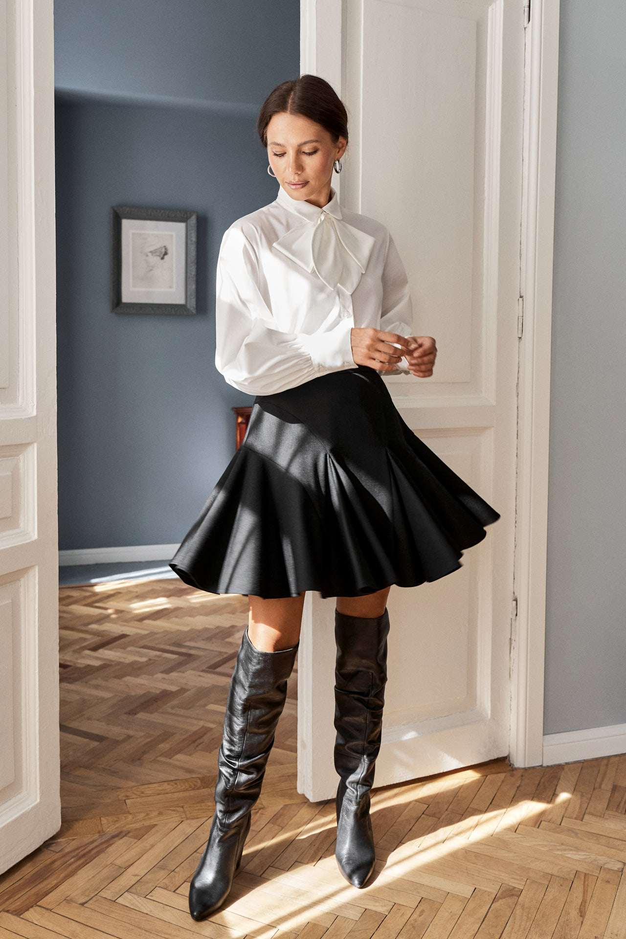 Рубашка с объемными рукавами