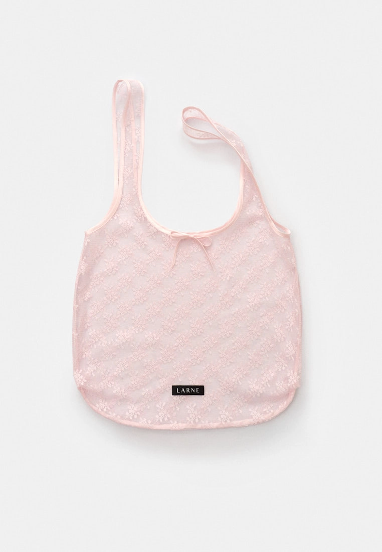 Шопер из кружева с атласной окантовкой