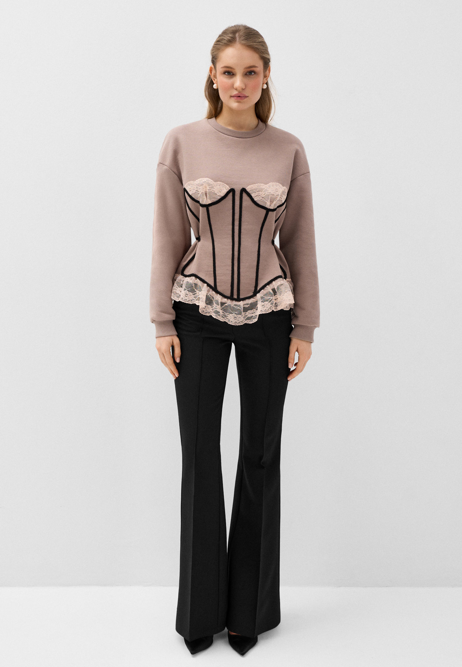 Свитшот из premium футера с декором