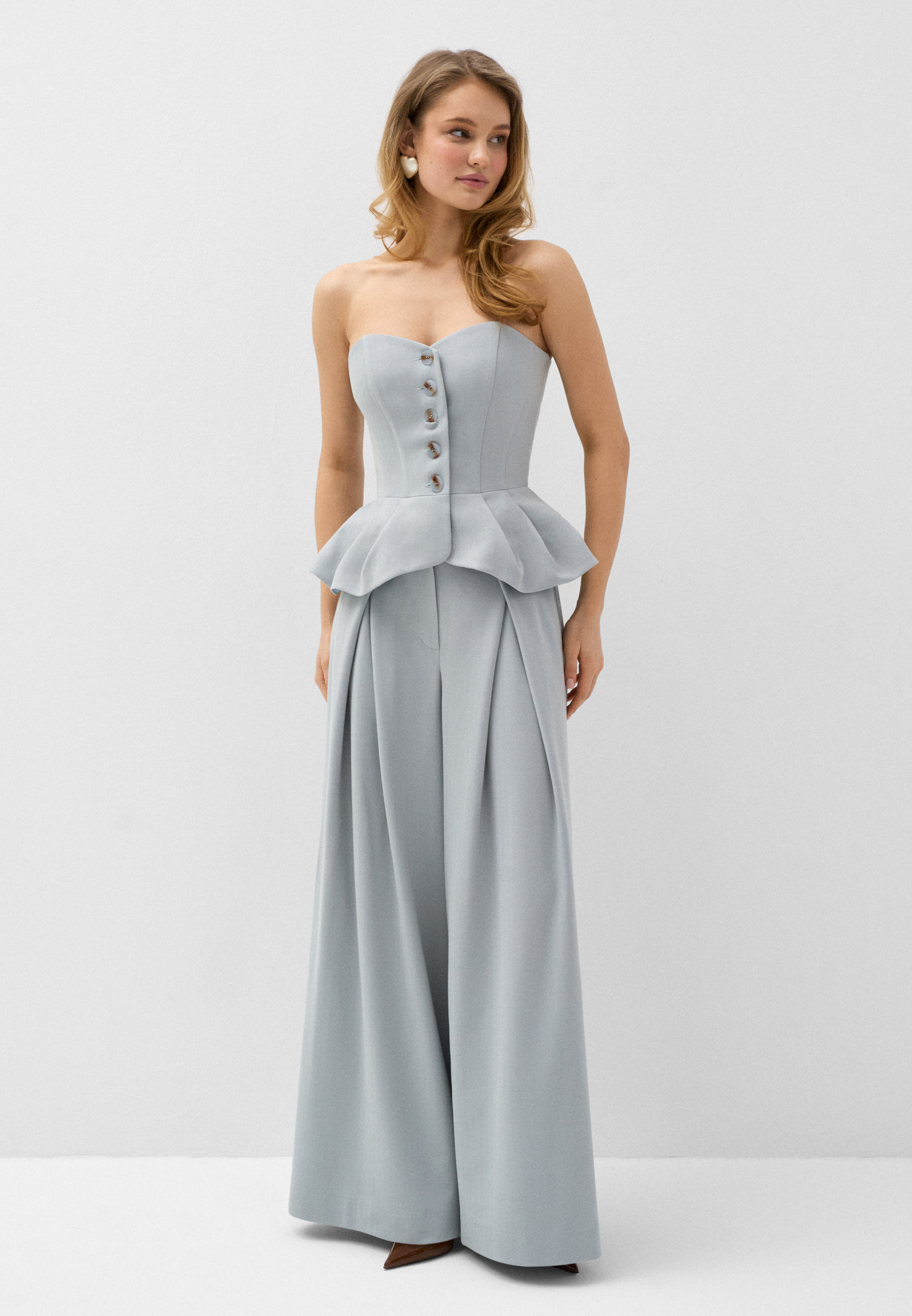 Брюки баллоны с акцентными защипами