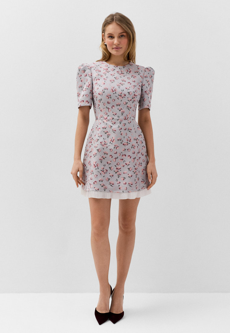 Платье из жаккарда с воланом