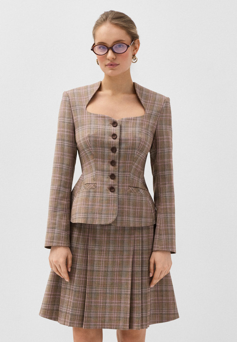 Юбка в клетку со складками