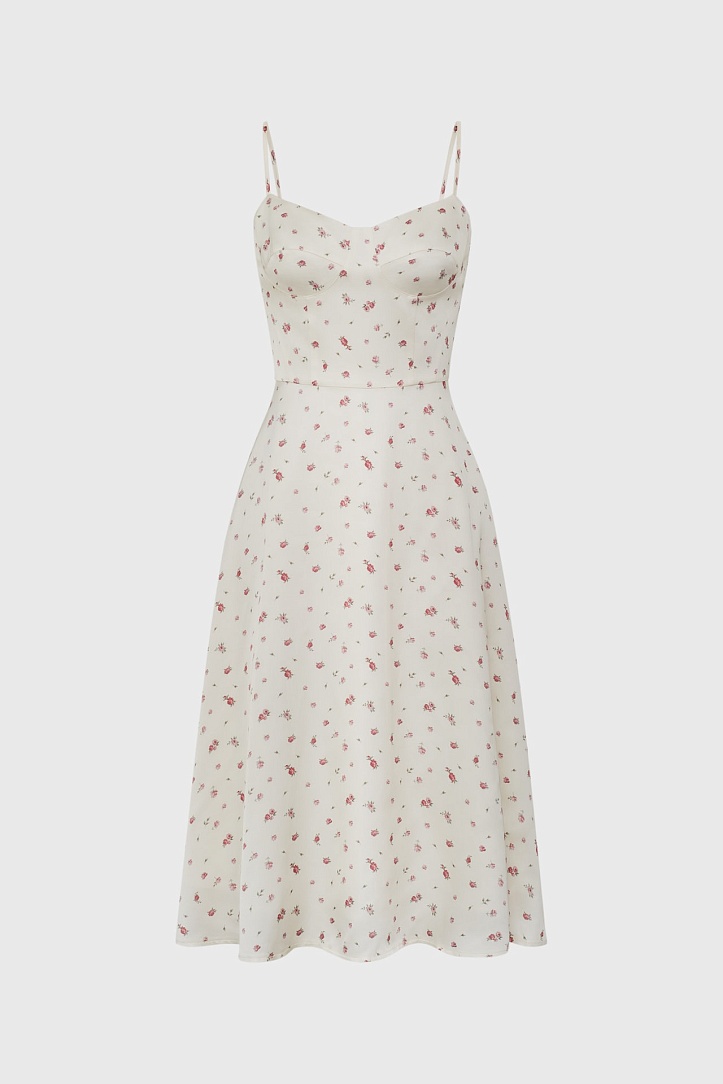 Платье бюстье с цветочным принтом