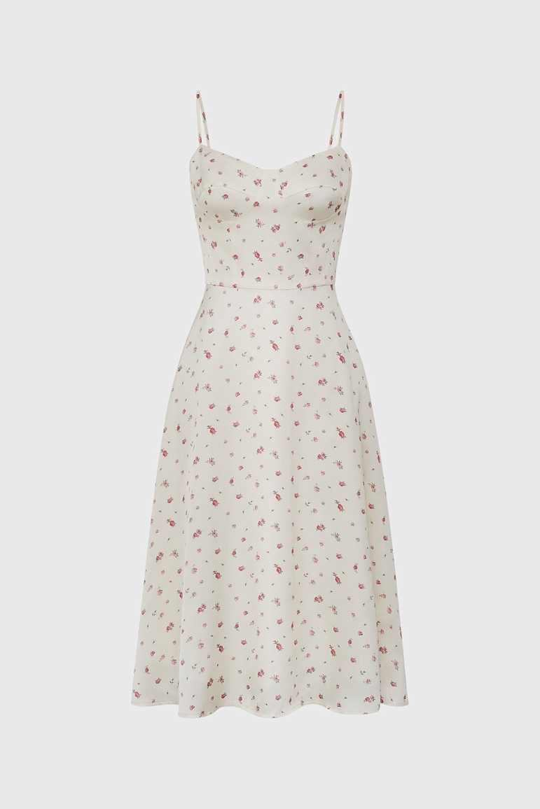 Платье бюстье с цветочным принтом