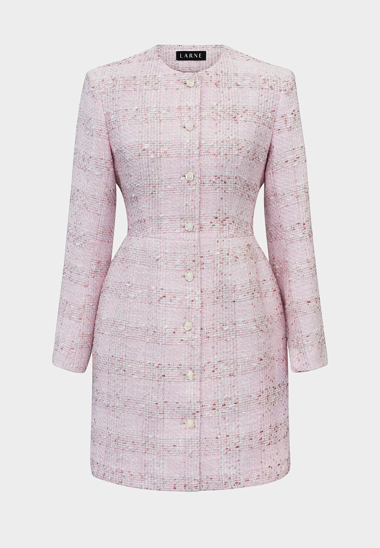 Платье-жакет из твида с акцентными пуговицами
