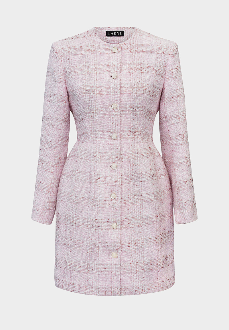 Платье-жакет из твида с акцентными пуговицами