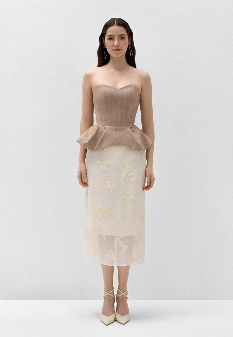 Юбка из органзы с вышивкой