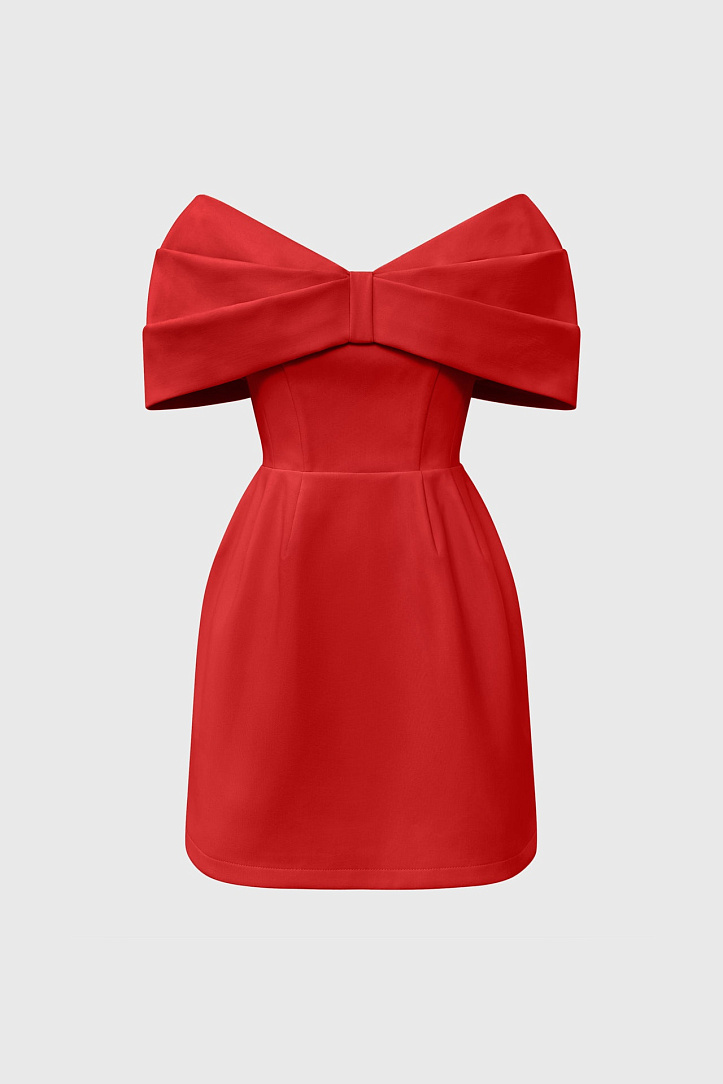 Платье мини с открытыми плечами