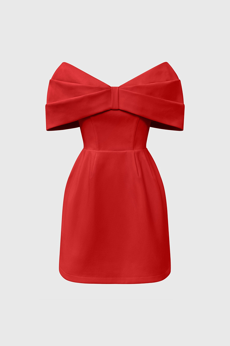 Платье мини с открытыми плечами