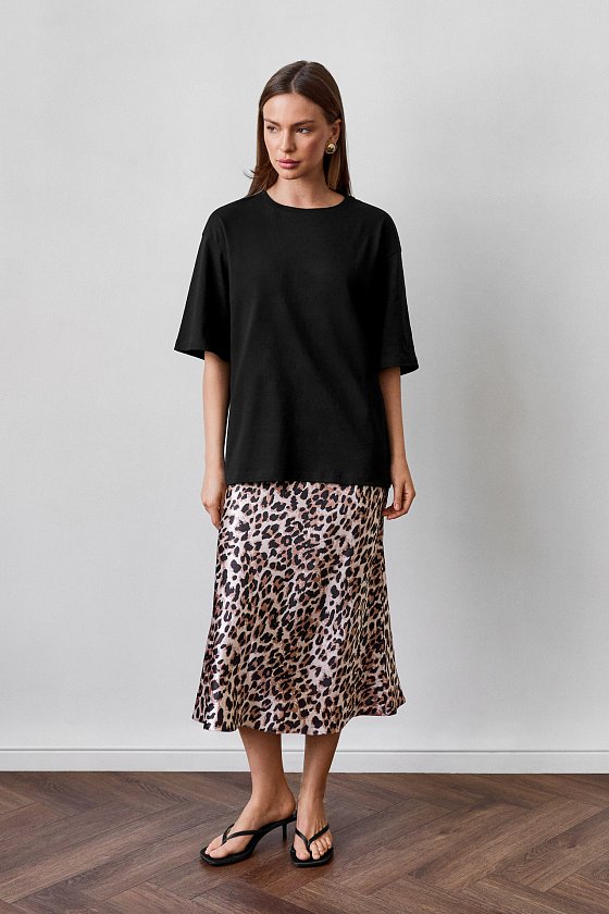 Футболка oversize из хлопка чёрного цвета