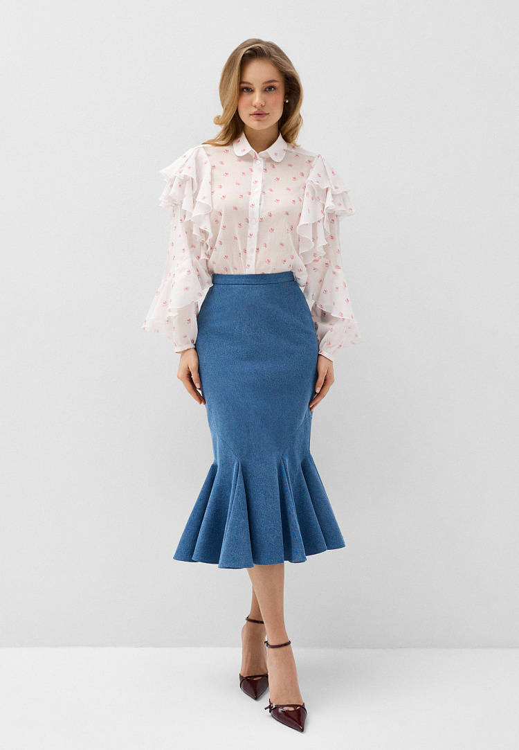 Юбка из денима с клиньями