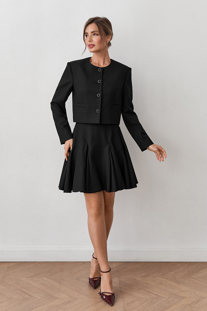 Жакет укороченный из шерсти