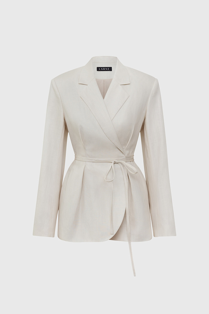 Жакет на запах с принтом елочка