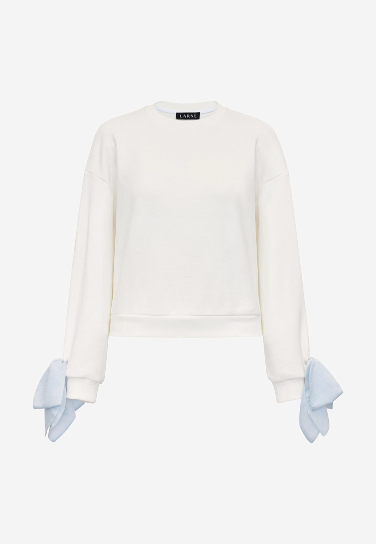 Свитшот из премиум футера c бантами из органзы