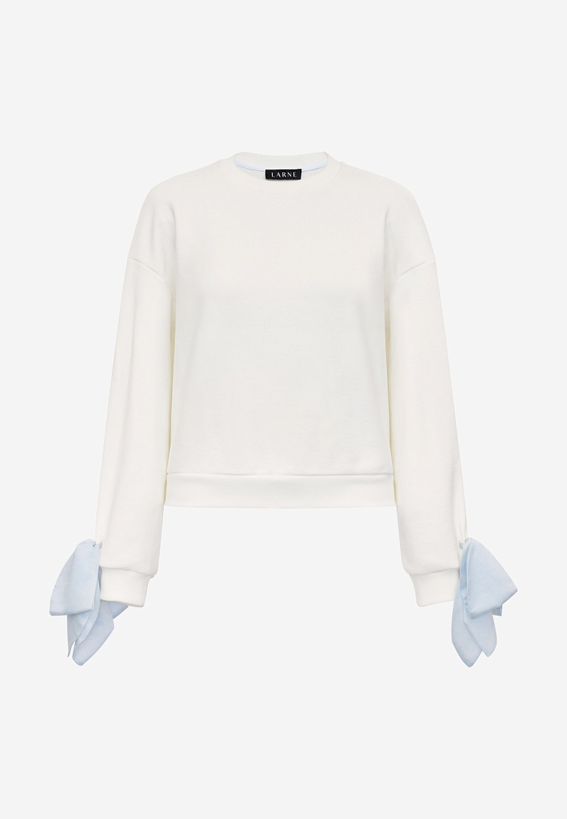 Свитшот из премиум футера c бантами из органзы