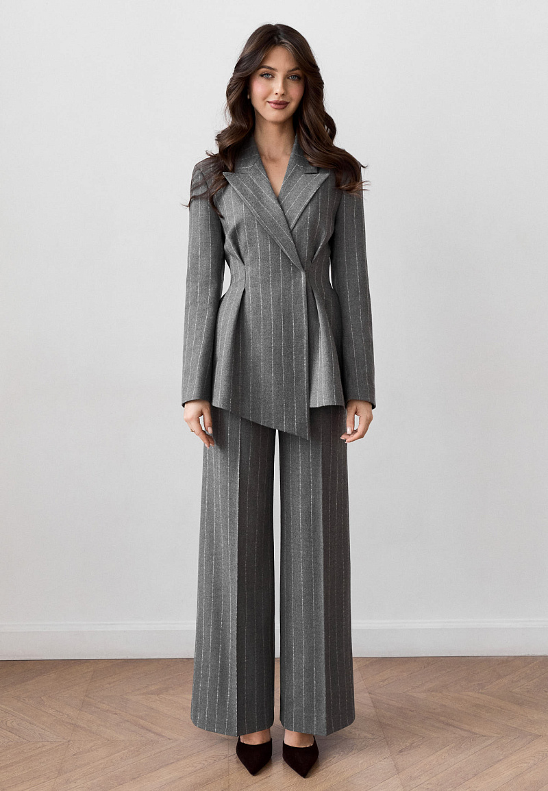 Брюки палаццо в полоску