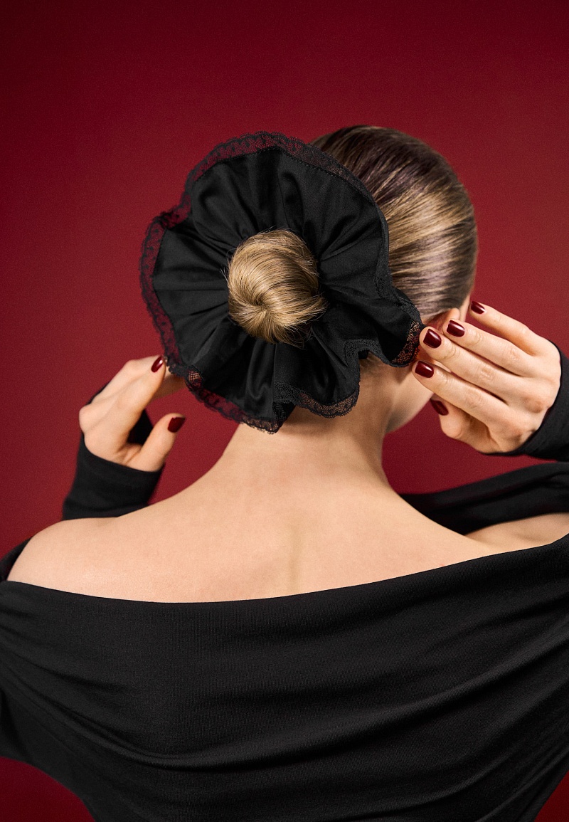 Резинка для волос с кружевом