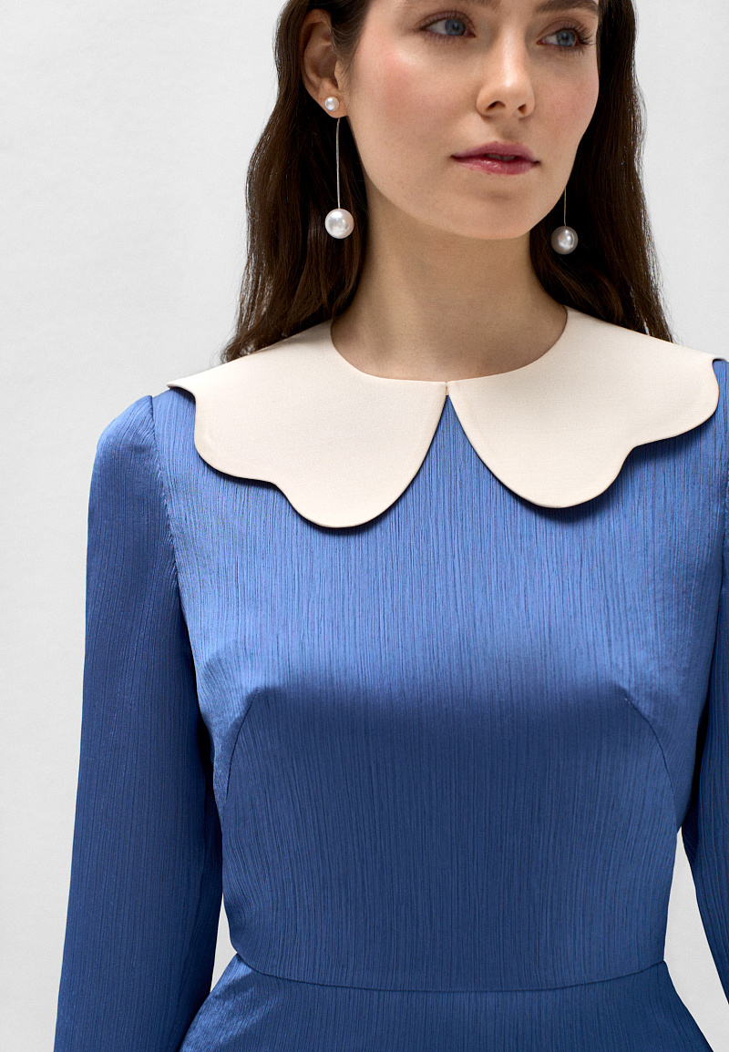 Шелковый воротник с фестонами