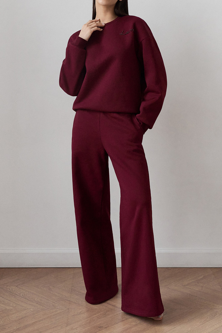 Брюки широкие из футера