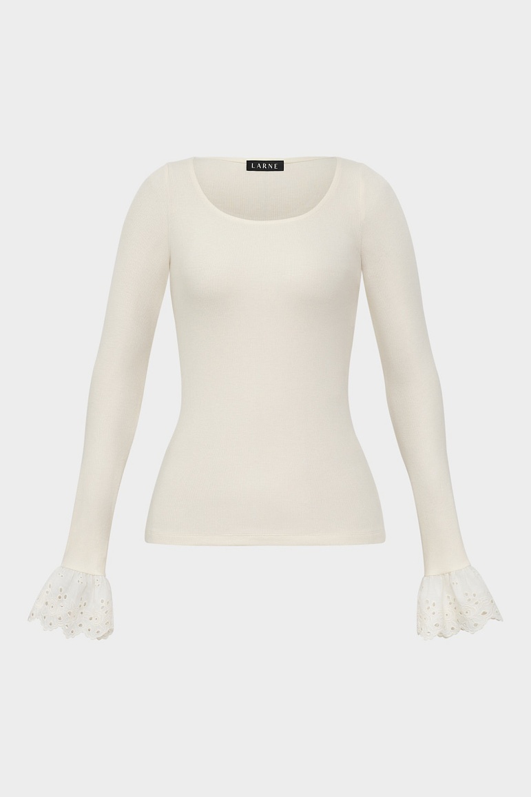 Трикотажный джемпер с шитьем по рукаву