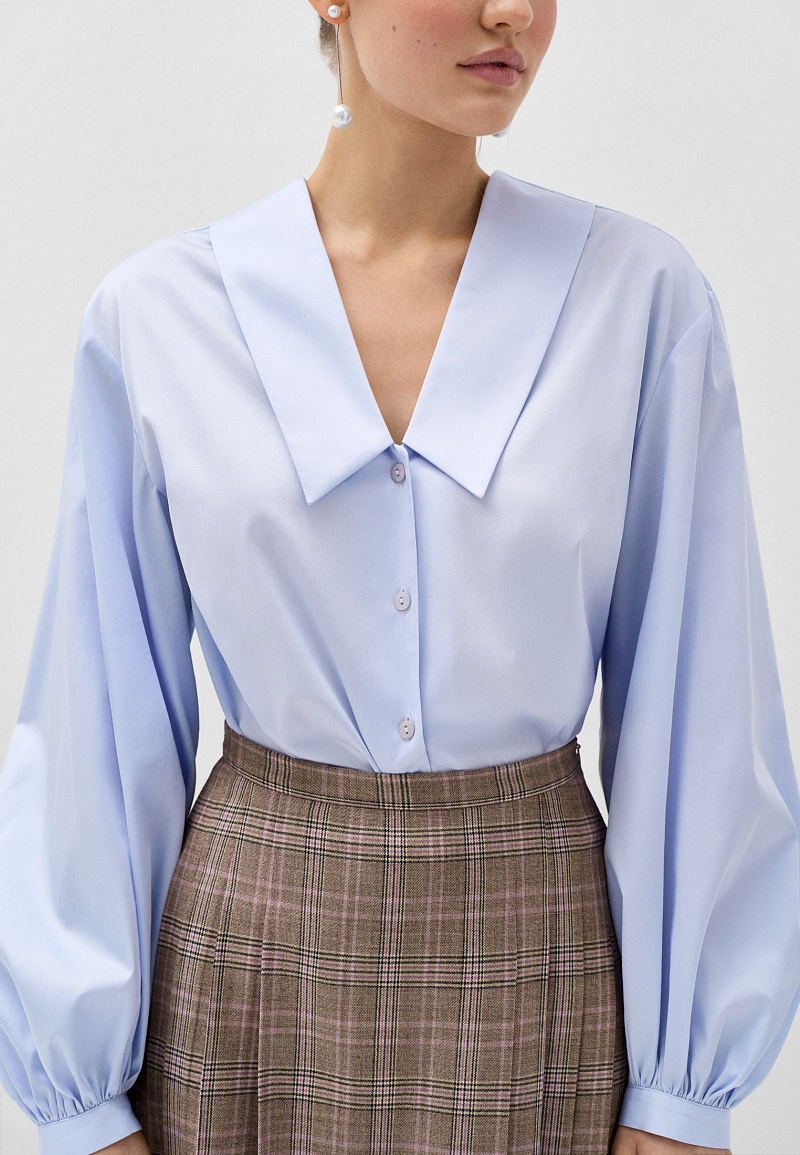 Рубашка с объёмными рукавами