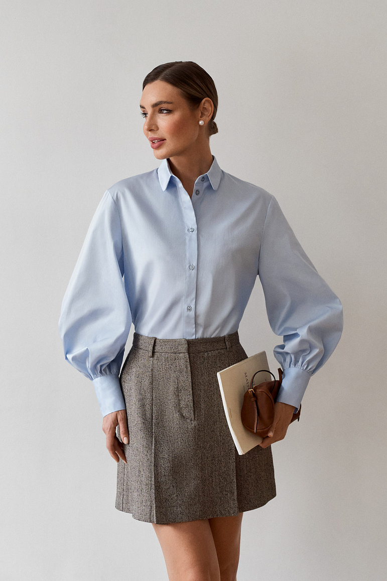 Рубашка с объемными рукавами