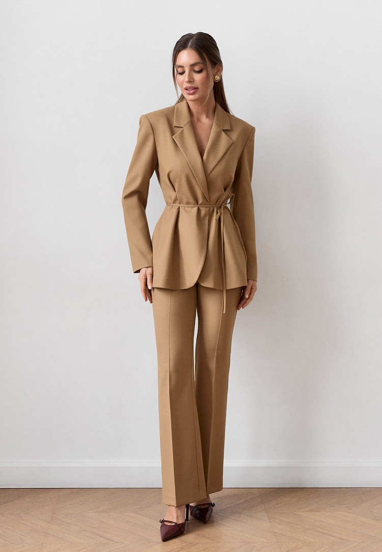 Брюки прямого кроя из полушерсти