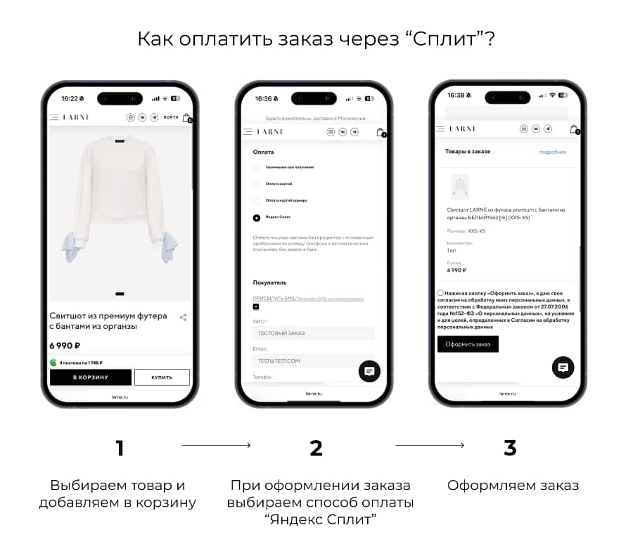 Оплата через Яндекс.Сплит